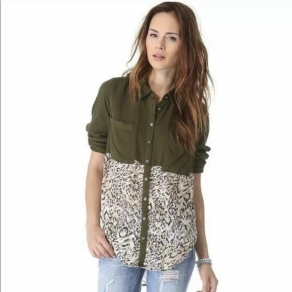 Free People Tops - Free People Welcome to the Jungle Button down Top Green shirt S